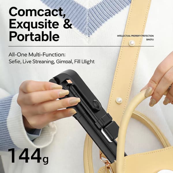 Selfie Stick 1,7M Udtrækkelig Bluetooth Black
