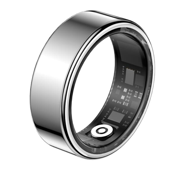 Smartring med hjertefrekvens, oksygen, søvn og stressmåling, og IP68 vanntett vurdering (Størrelse 10) Silver