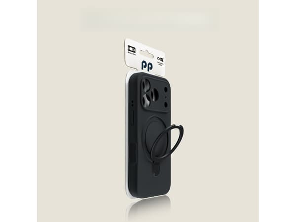 iPhone 18 Pro Max-deksel med magnetisk stativ, MagSafe-kompatibel silikon Charcoal Gray