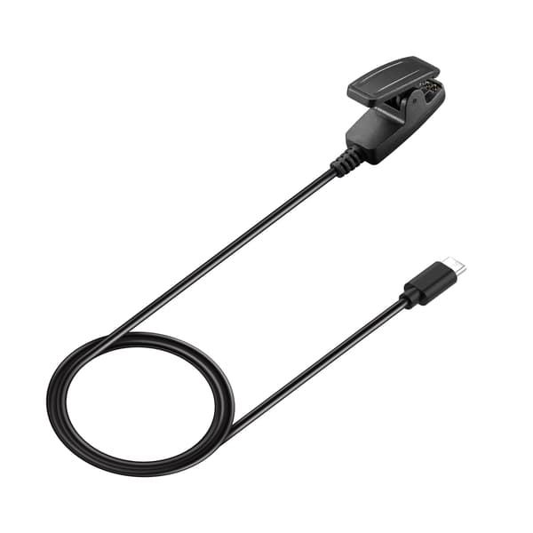 Oplader til Garmin Forerunner 645 med holder/base og 100 cm sort type-C kabel