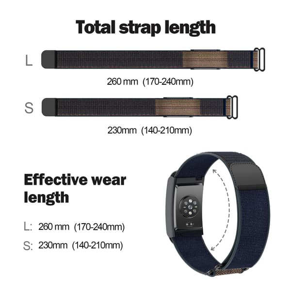 Nylonklokkerem til Amazfit Helio Strap 260mm Black