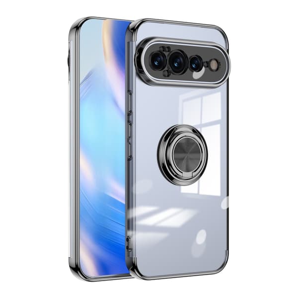Skyddande galvaniseringsfodral för Google Pixel 11 Pro med ring Black