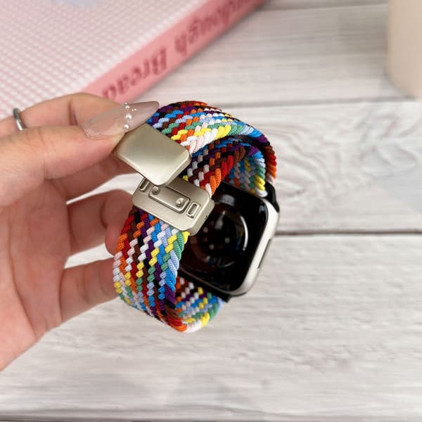 Flätat nylonband med magnetlås för Apple Watch Ultra 4 49mm (3-pack)