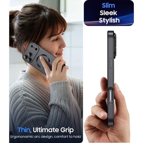 Telefonfodral - E.F.Connection - iPhone 17 Pro Max - Silikonvätska Magnetisk Cirkel [CVD]
