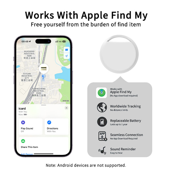 Mini Tracker Anti-tabsenhed til Apple Find My Yellow
