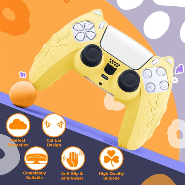 Silikondeksel til Sony Playstation 5 Yellow