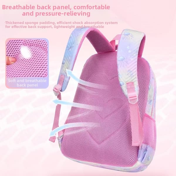 Studentryggsekk, vanntett, korsryggstøtte, 3-delt sett Light Pink