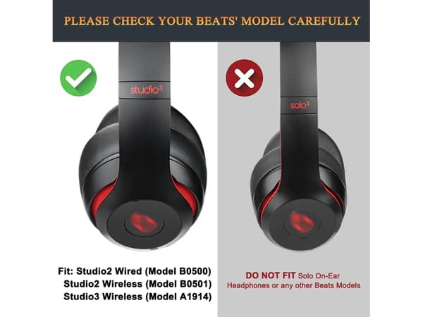 Hovedtelefonpude til Beats Studio 2 Studio 3 Preto