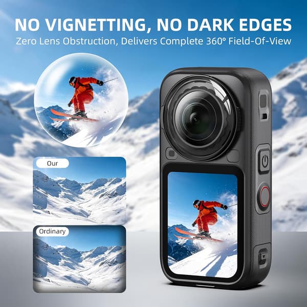 Sett med linsebeskytter og 2 skjermbeskyttere for Insta360 X6