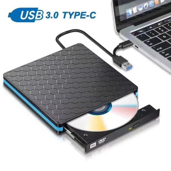USB 3.0 2-in-1 ulkoinen optinen asema, RW-poltin, CD-soitin