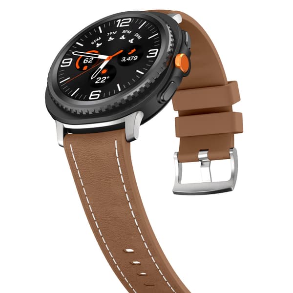 Silikone læderrem til Samsung Watch 9 40/44mm Dark Brown