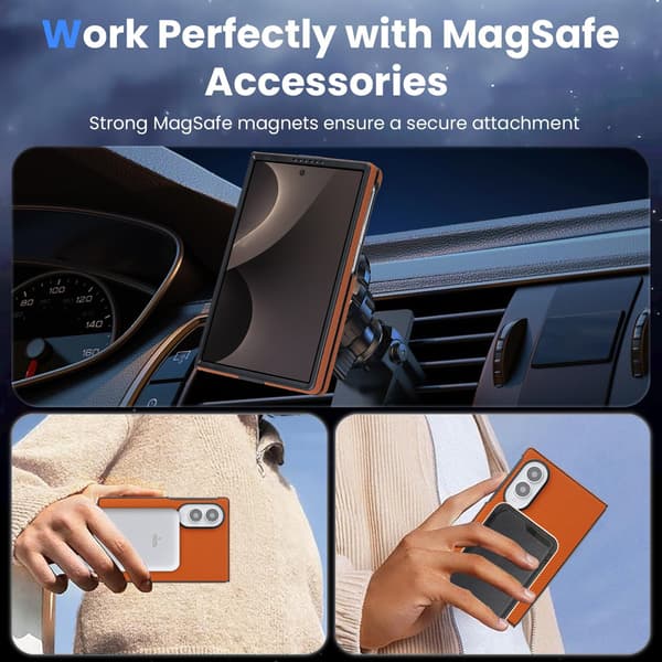 Læderetui med magnet til Samsung Galaxy Z Fold 8 - MagSafe-understøttelse og fuld beskyttelse Black