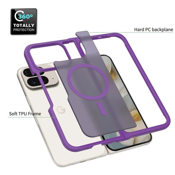 Matt magnetfodral för Google Pixel 11 Pro Fold Purple