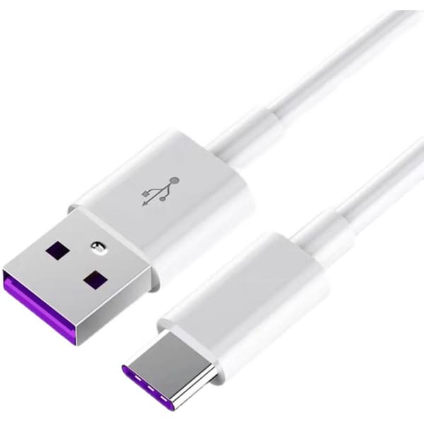 Kabel for HUAWEI SuperCharge (USB - USB-C - 1m - Hvit)