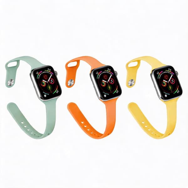 Slank silikonerem til Apple Watch Series 12 42mm (3-pak)
