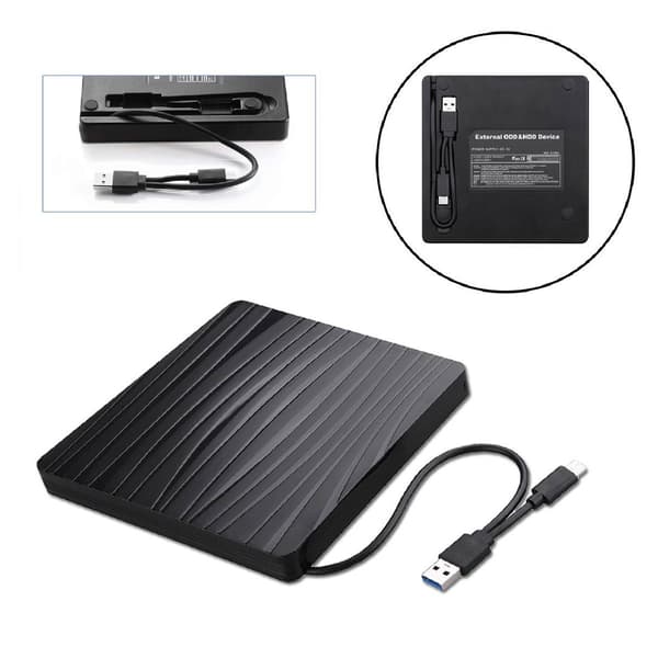 USB 3.0 2-i-1 eksternt optisk drev, RW-brænder, CD-afspiller
