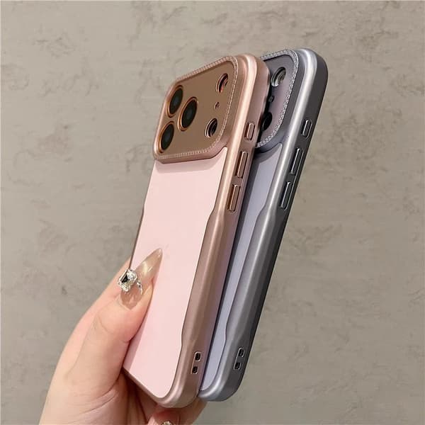 TPU-deksel til iPhone 18 Pro Max, matt ramme i ensfarget med kameralinsebeskyttelse Light blue