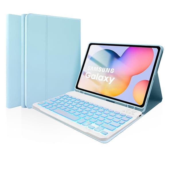 Bluetooth Tangentbordsfodral för Samsung Tab S10FE 10.9/ S9FE / S9 / S8 / S7 Blue