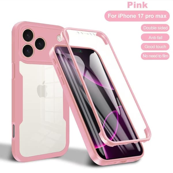Iskunkestävä näytönsuoja mukana iPhone 17 Prolle Pink