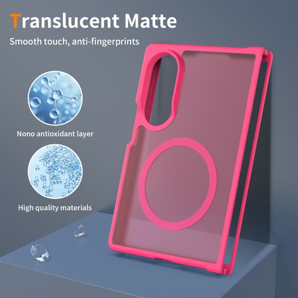 Magnetisk støtsikkert deksel til Samsung Galaxy Z Fold 8 Rose Red