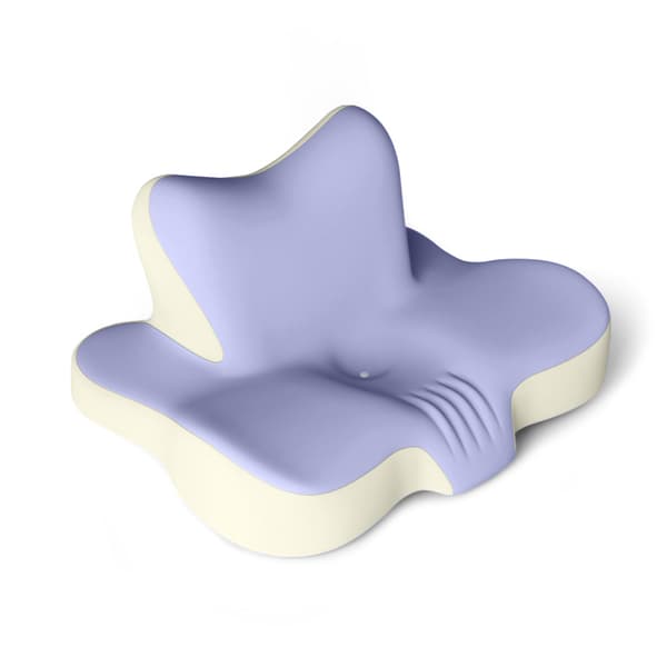 Viskoelastisk nackkudde, 2-i-1 ergonomisk ortopedisk kudde för nacksmärta, konturerad stödkudde Purple