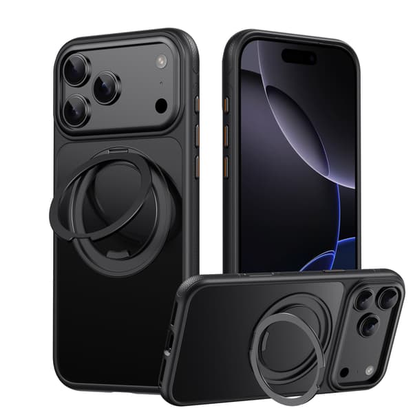 Skyddsfodral för iPhone 18 Pro med stativ Black