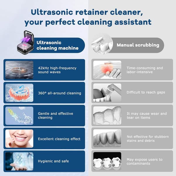 Ultralydsrenser til ortodontiske apparater, 42kHz White