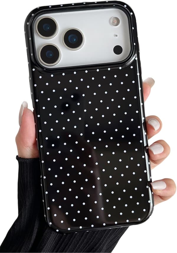 Skyddsfodral för iPhone 17 Pro Söt prickig Black