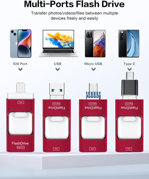 64 GB USB 3.0 flash-stasjon for Android og iPhone Black