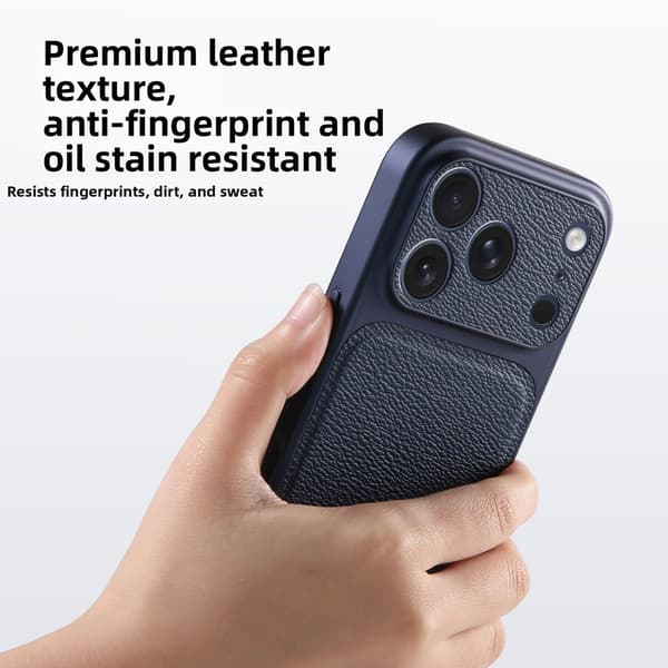 Etui til iPhone 18 Pro Max med litchitekstur og anti-fallbeskyttelse Orange