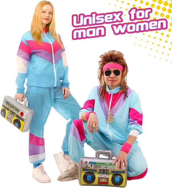 80'er kostumer til mænd og kvinder til karneval og temafester (M)