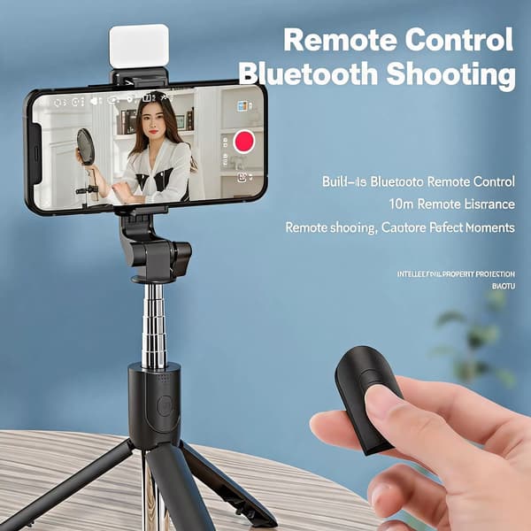 Selfie Stick 1,7M Udtrækkelig Bluetooth Black