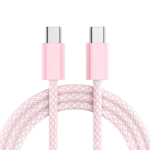 60W Type-C til Type-C Opladerkabel til Apple iPhone 15/16/Samsung/Huawei 200CM Pink