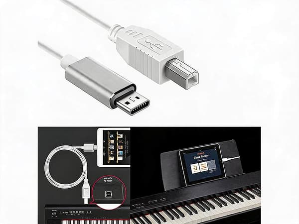 Micro USB til Type B MIDI-keyboardkabel 1M