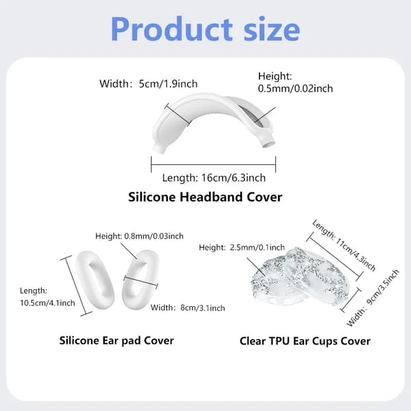 3-i-1 Skydd för Airpods Max TPU White