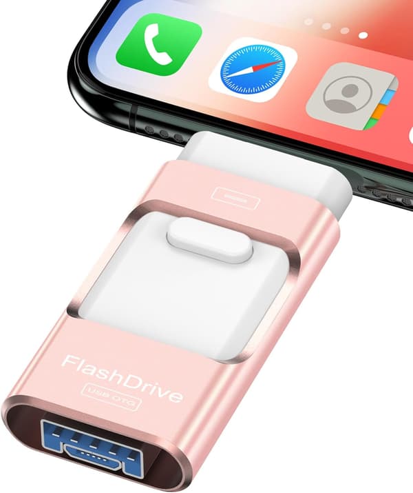 128 Gt:n USB 3.0 -muistitikku Androidille ja iPhonelle Pink