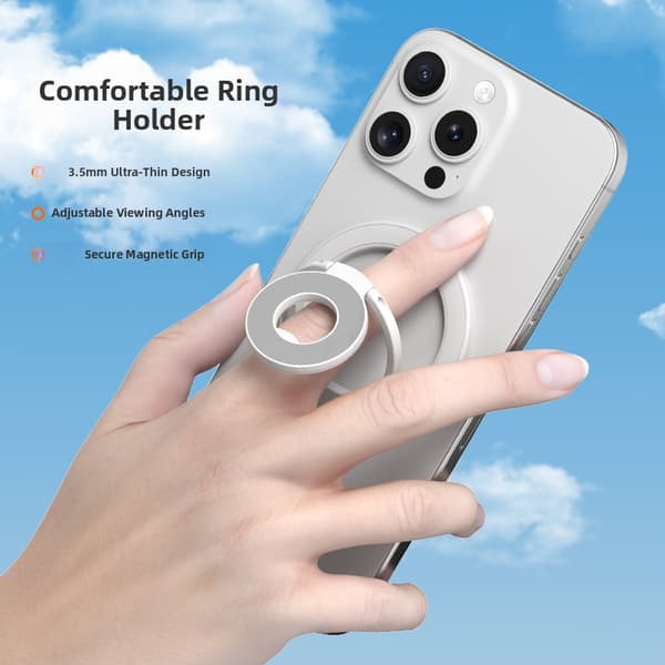 Magnetisk telefonholder med MagSafe, til iPhone 17, 16, 15, 14, 13, 12 og Android White