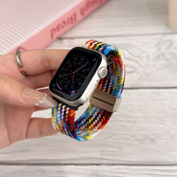 Flätat nylonband med magnetlås för Apple Watch Ultra 4 49mm (3-pack)
