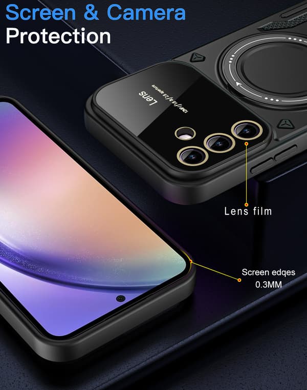 Magnetisk telefondeksel med stativ til Samsung Galaxy A57 Red