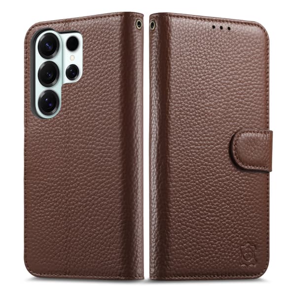 Läderfodral med lock för SAMSUNG Galaxy A57 Dark Brown