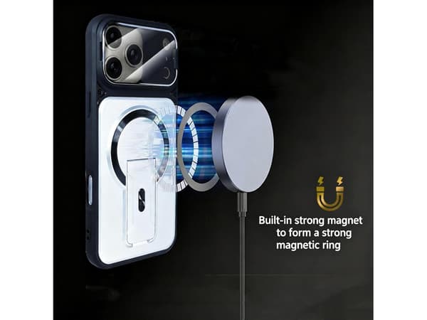 Magnetiskt vikbart skyddsfodral för iPhone 18 Pro Max med integrerat osynligt stativ Red
