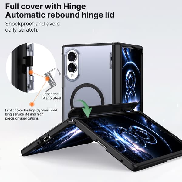 Magnetisk deksel med fullt fallbeskyttelse for Samsung Galaxy Z Fold 8 Black