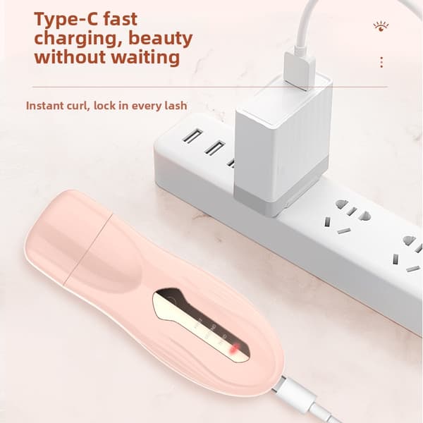 USB-genopladelig 5D opvarmet øjenvippebukker til øvre vipper – klemfri White