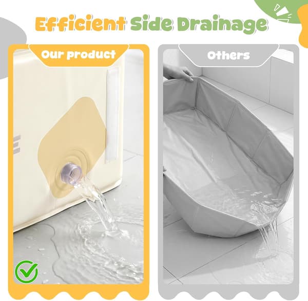 Sammenklappelig pool 76X40X21cm, babypool til hunde Beige