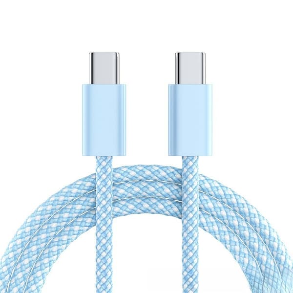 60W Type-C til Type-C Opladerkabel til Apple iPhone 15/16/Samsung/Huawei 200CM Blue