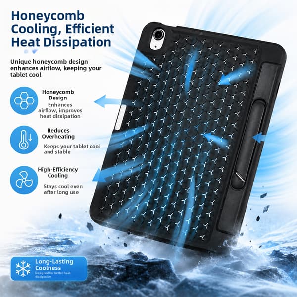 Silikone Honeycomb Cover med Køling til iPad 9.7 tommer (5./6. generation, 2017/2018)