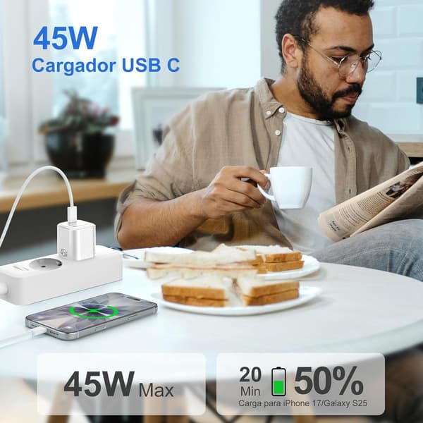 GaN 45w USB-C Oplader Purple