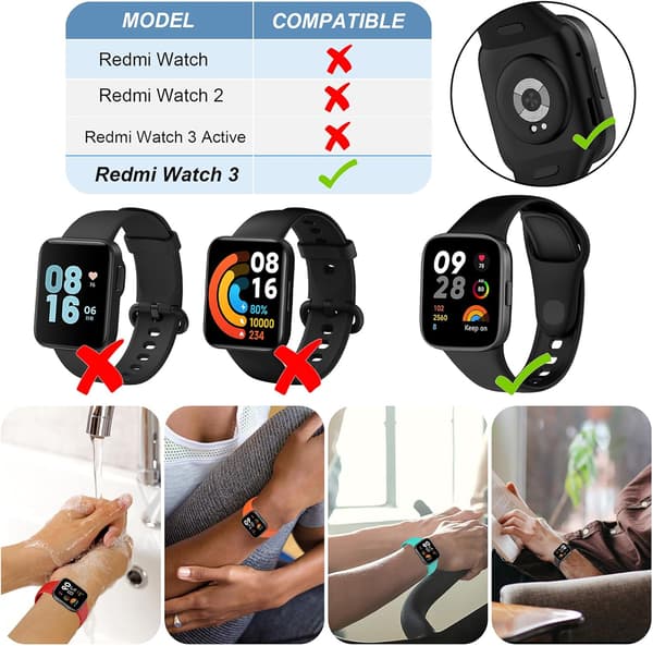 Hihna Redmi Watch 3:lle, 3 kpl
