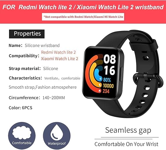 Rem til Xiaomi Watch Lite 2 / Redmi Watch 2 Lite 6 stk