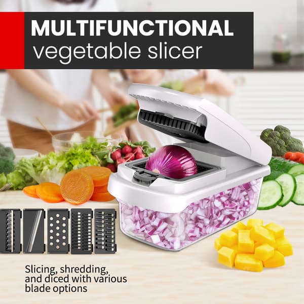 Multifunksjonell grønnsakskutter (15-i-1) Black
